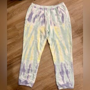 Z Supply Pastel Tie Dye Joggers Soft Girl Lounge Pants Large